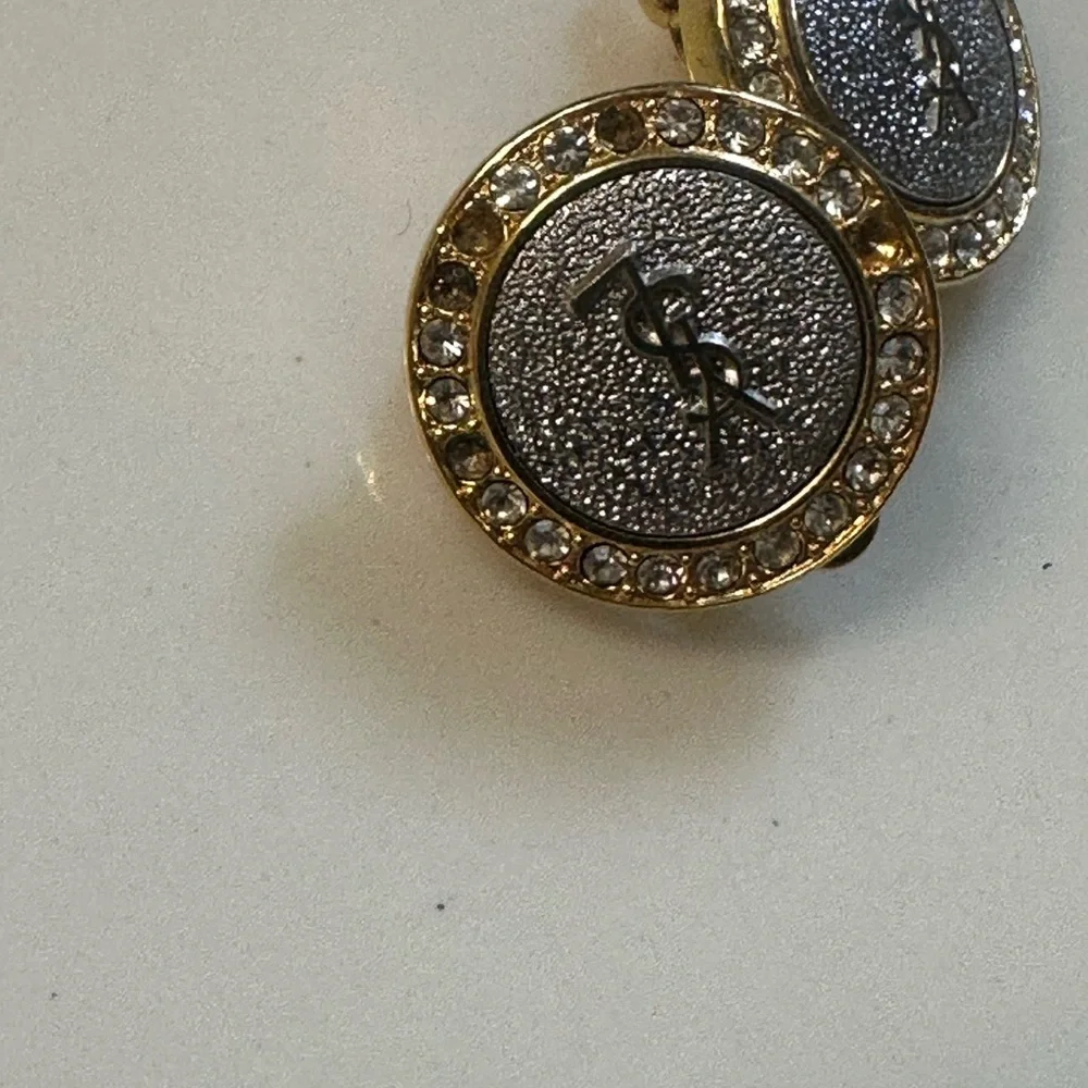 Authentic YSL Elegant Gold and Silver Women's Earrings - Picture 6 of 9